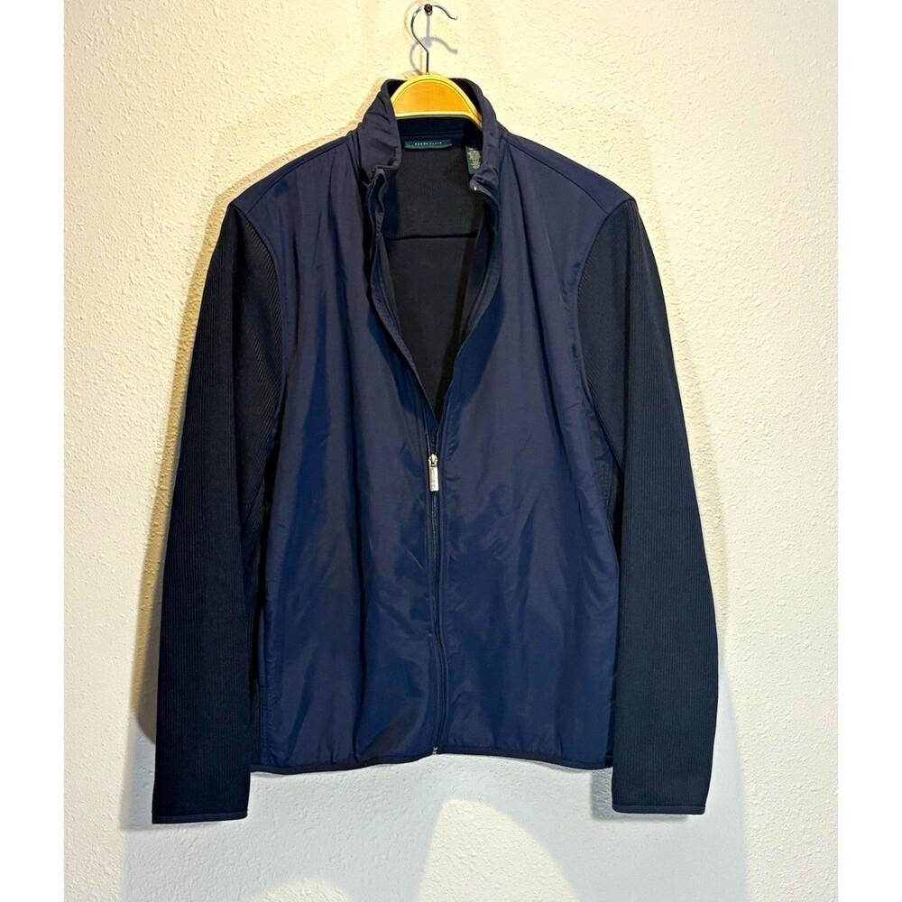 Perry Ellis Men's Full Zip Stand-Up Collar Jacket Navy XL Regular Fit